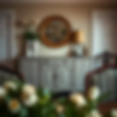 Timeless Vintage Appeal of Serving Credenza Vintage serving credenza placed in a classic dining room