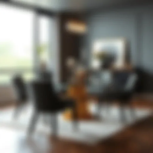 Sophisticated corner dining chair in a modern setting