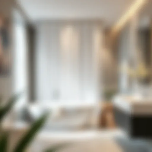 Modern Bathroom Elegance Elegantly designed shower curtain in a modern bathroom