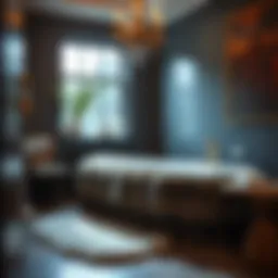 Luxurious fur bath rug enhancing a stylish bathroom