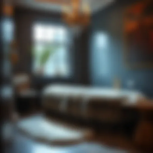 Luxurious Fur Bath Rug in Stylish Setting Luxurious fur bath rug enhancing a stylish bathroom