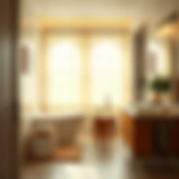 Trendy bathroom showcasing a 42 x 78 shower curtain