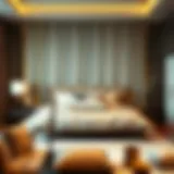 Luxurious Bedding Materials in a Serene Bedroom A serene bedroom showcasing luxurious bedding materials