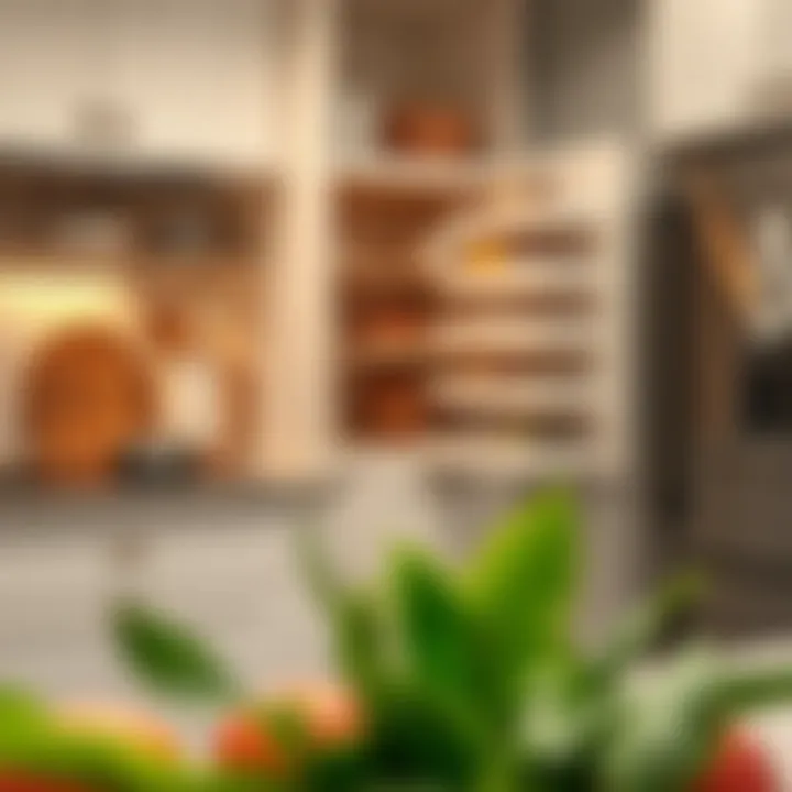 Kitchen Organization with Slide-Out Cabinet Functional slide-out cabinet enhancing kitchen organization.