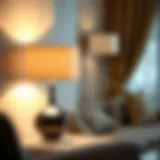 Modern Table Lamps Enhancing Living Room Ambiance Elegant set of two modern table lamps illuminating a cozy living room corner