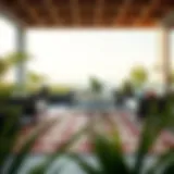 A luxurious outdoor rug enhancing a patio space