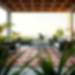 A luxurious outdoor rug enhancing a patio space