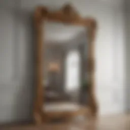 Elegant full-length standing mirror with ornate frame