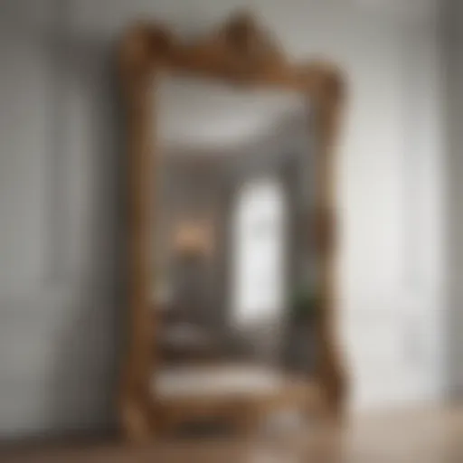 Elegant full-length standing mirror with ornate frame