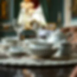 Elegant tableware set featuring fine china in a classic design