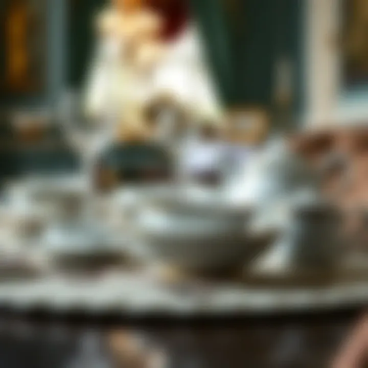 Elegant tableware set featuring fine china in a classic design