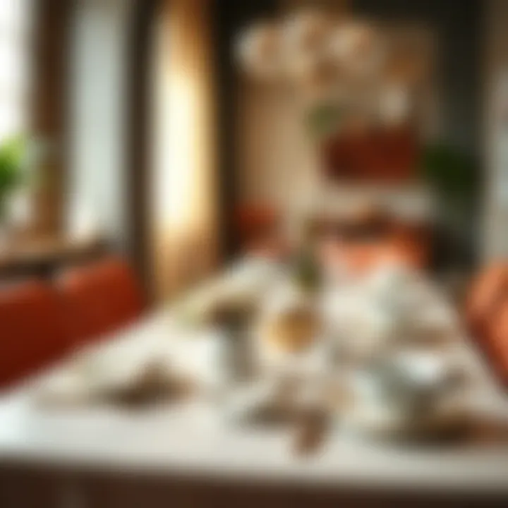 Stylish dining table set for entertaining guests