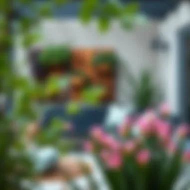 Contemporary Outdoor Décor with Black Bench Stylish black bench integrated into contemporary outdoor décor