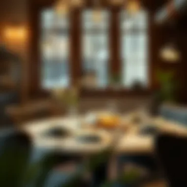 Cozy Gatherings: A Round Table with Decorative Charm Cozy dining setup featuring a round kitchen table with decorative accents