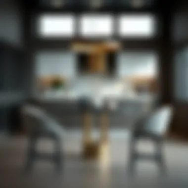 Modern Elegance: A Round Kitchen Table in Contemporary Design Elegant round kitchen table set against a modern backdrop