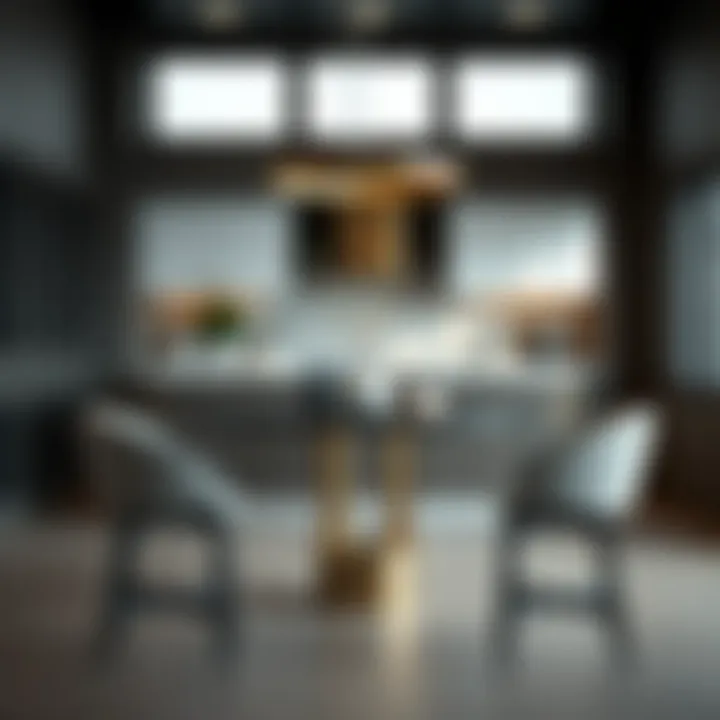 Modern Elegance: A Round Kitchen Table in Contemporary Design Elegant round kitchen table set against a modern backdrop