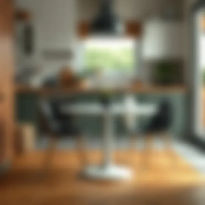 Space-Saving Solutions: A Round Table in a Compact Kitchen Functional round table arrangement in a compact kitchen space