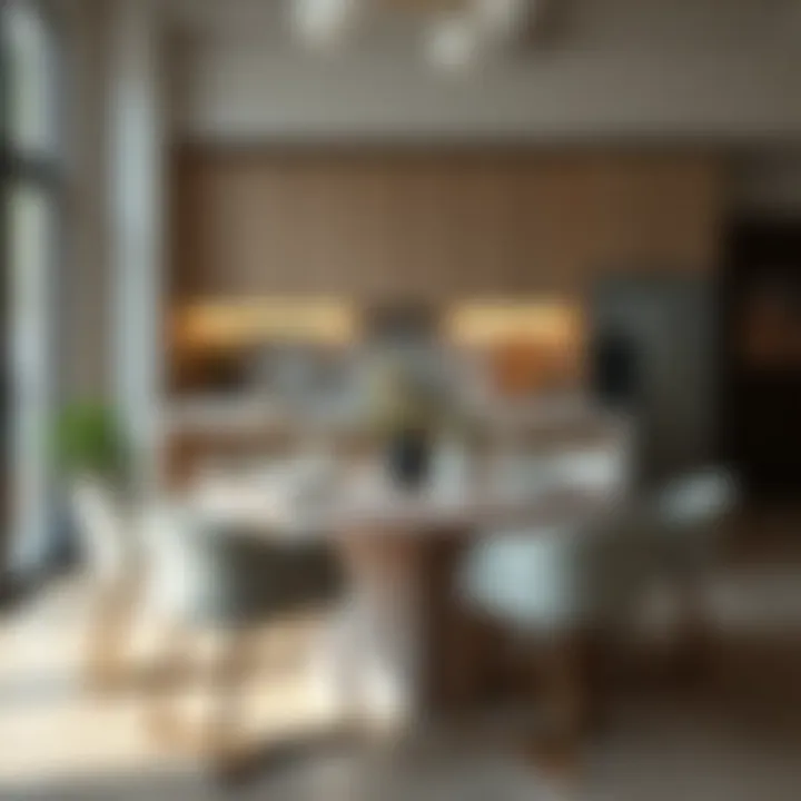 Material Diversity: Styling a Round Kitchen Table Stylish kitchen with a round table, showcasing various material choices