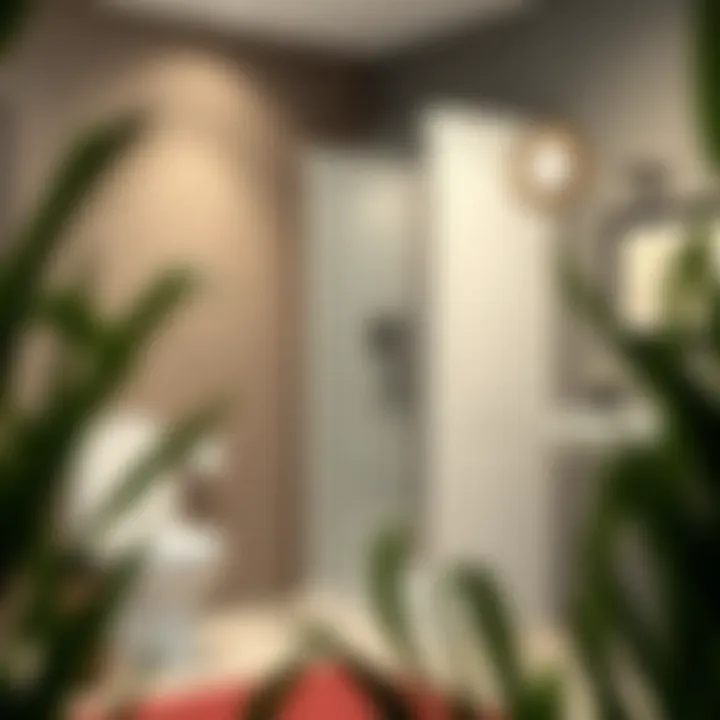 Contemporary Bathroom with Tall Armoire Stylish tall armoire in a contemporary bathroom setting