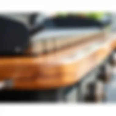 Close-up of high-quality materials used in outdoor griddle tables