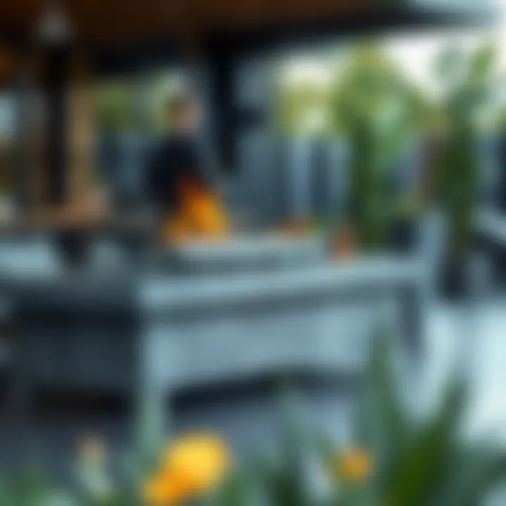 Stylish outdoor griddle table showcasing the latest trends