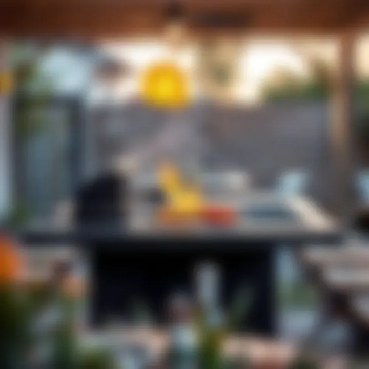 Safety features integrated into an outdoor griddle table design