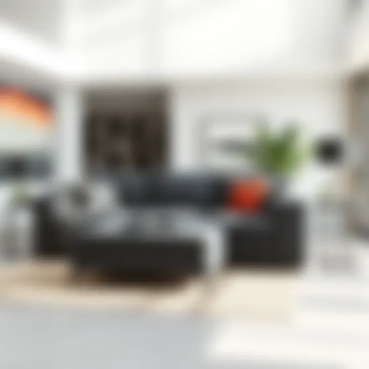 Complementary Designs in Contemporary Spaces Stylish oversized loveseat with ottoman complementing contemporary décor