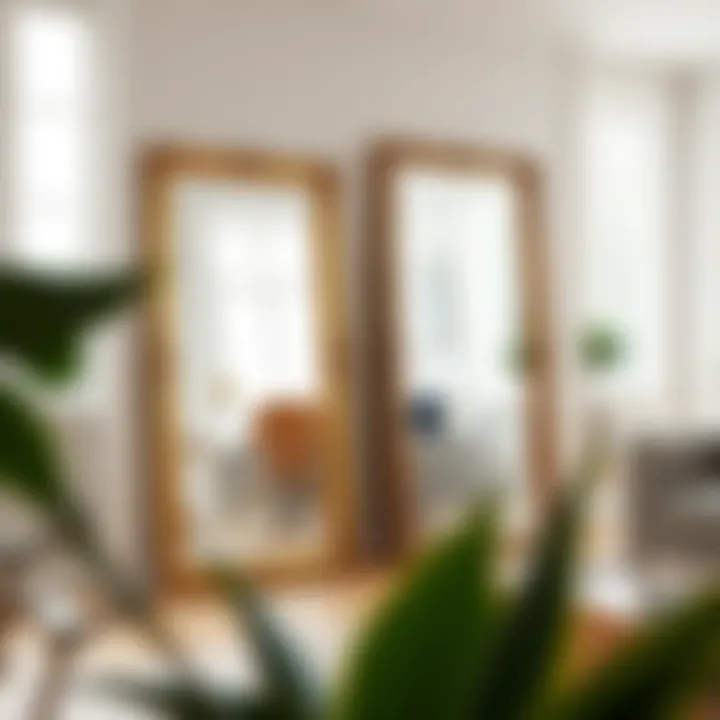 Stylish Placement of Mirrors Stylish placement of full length mirrors in a bright room