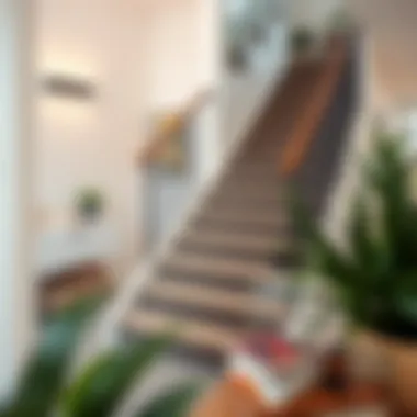 Contemporary Staircase with Stylish Runner Stylish installation of narrow stair runner on a contemporary staircase