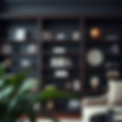 Elegant modern bookcase showcasing books and decorative items