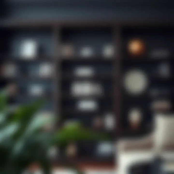 Sophisticated Display of a Bookcase Elegant modern bookcase showcasing books and decorative items