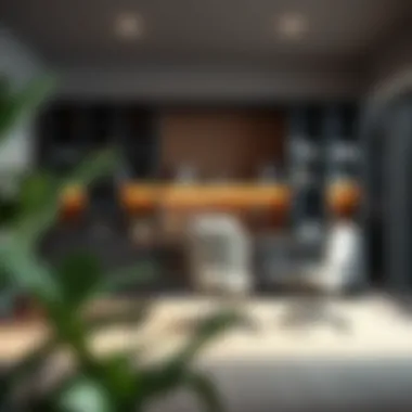 Contemporary Office with Functional Storage Stylish office space featuring a 38-inch wide bookcase