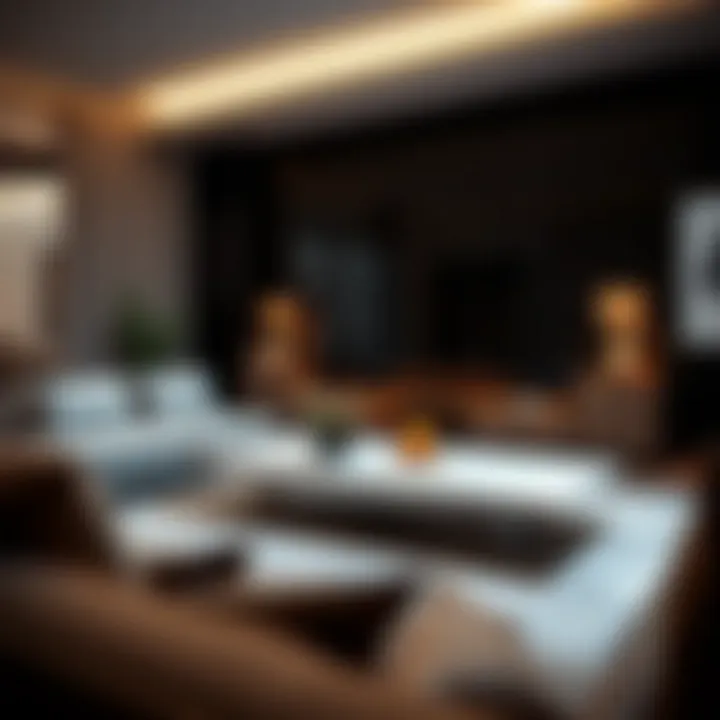 Enhancing Contemporary Interiors A stylish 6 foot coffee table placed in a contemporary living room, enhancing the overall aesthetic.