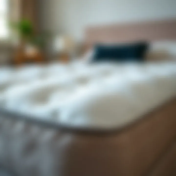 Overview of Stiff Mattress Pad An overview of a stiff mattress pad showcasing its texture and design.