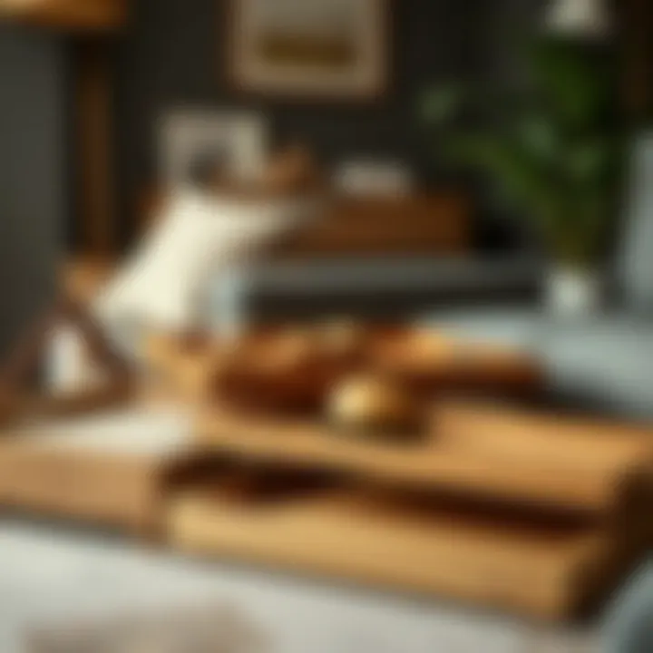 Selection of various wooden sofa trays highlighting different materials