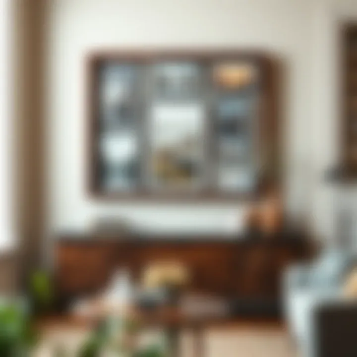 Stylish 24x36 shadow box featuring vintage photos and decorative accents