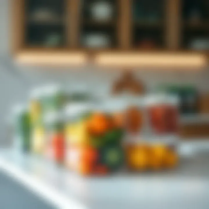 Square Glass Containers in Modern Kitchen Stylish kitchen arrangement featuring various square glass containers