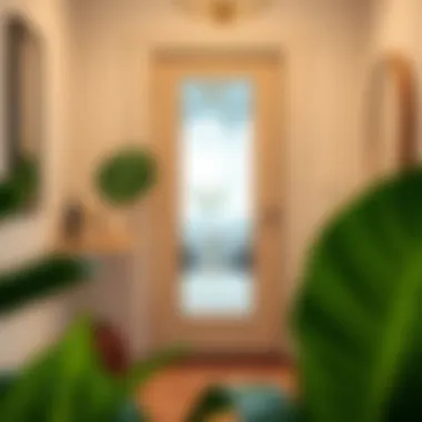 Stylish Entryway with Full Length Mirror Elegant over the door full length mirror in a stylish entryway