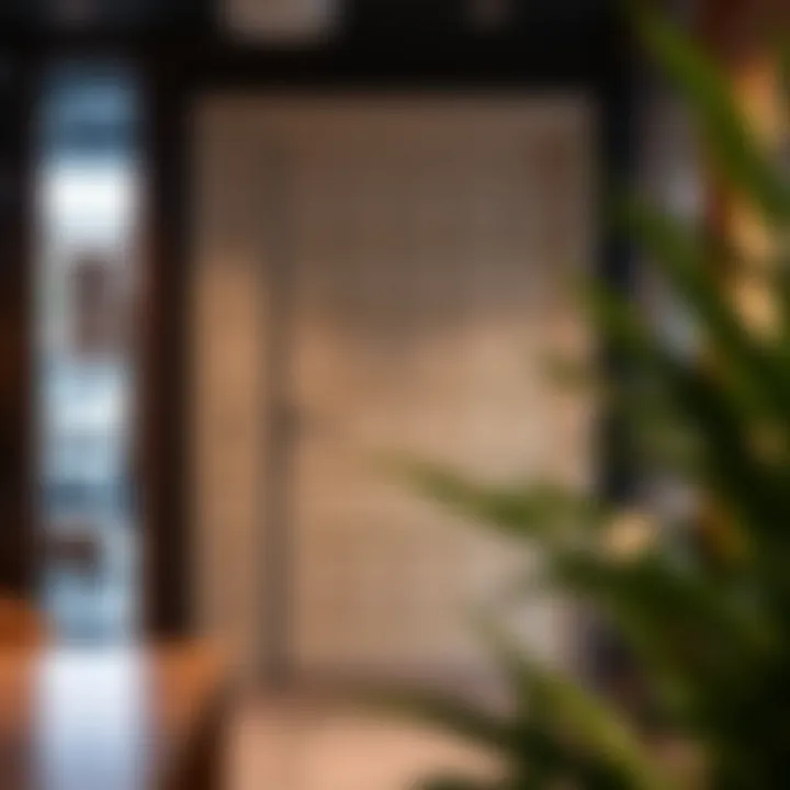 15 Pane Door Enhancing Commercial Space Stylish 15 pane door used in a business setting