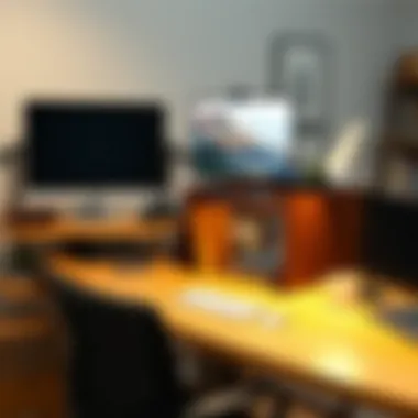 Workspace Organization with Two-Tier Desks Organizational features of a two-tier desk facilitating workspace efficiency