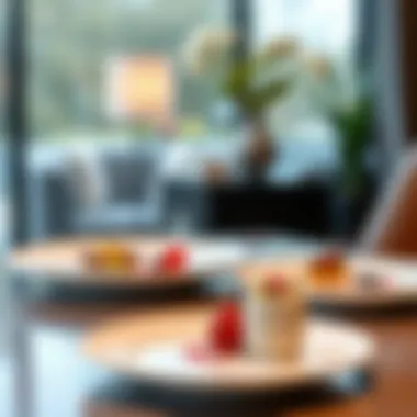 Artistic Presentation of Dessert in Modern Dining An artistic view of a 6-inch dessert plate capturing the essence of contemporary dining.