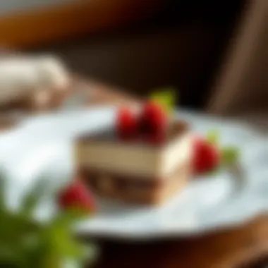 Elegant Cake Presentation on Dessert Plate Elegant display of a 6-inch dessert plate featuring a meticulously designed cake.