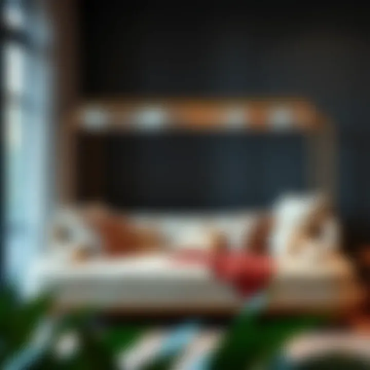 An elegant pop up day bed adorned with decorative cushions, emphasizing its aesthetic appeal in interior design.