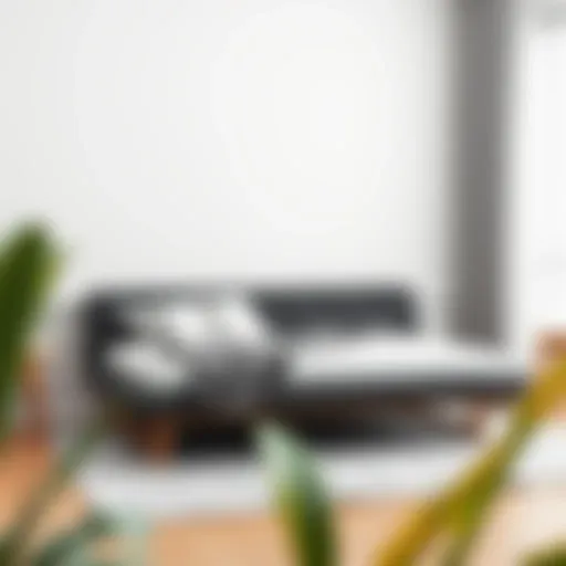 A sleek pop up day bed in a modern living room setting, showcasing minimalist design and versatility.