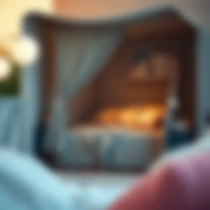 A cozy pop up day bed nestled in a compact space, demonstrating its space-saving capabilities.