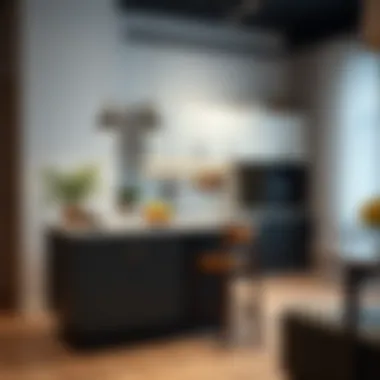 Modern portable kitchen counter showcasing functional features