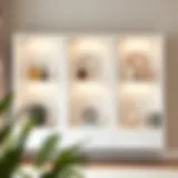 Elegant Display of Decorative Items Elegant white corner shelf unit showcasing decorative items