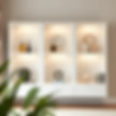 Elegant Display of Decorative Items Elegant white corner shelf unit showcasing decorative items