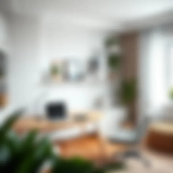 Functional Home Office Design with Corner Shelf White corner shelf unit in a cozy home office setting