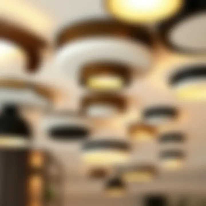 Diverse Ceiling Fixtures Collection Variety of small ceiling fixtures showcasing diverse styles and materials
